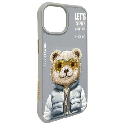6. Nimmy Cool&Cute 2.0 Bear Case für iPhone 15 - Grau