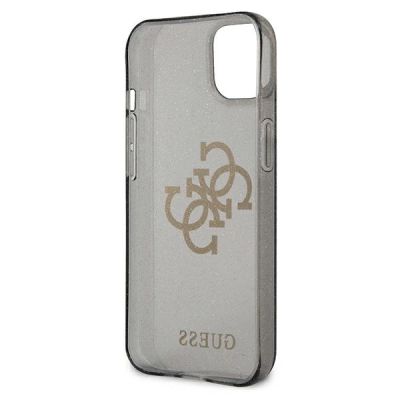 7. Guess, GUHCP13SPCUGL4GBK iPhone 13 mini 5,4" schwarz/schwarzes Hartschalenetui Glitzer 4G großes Logo