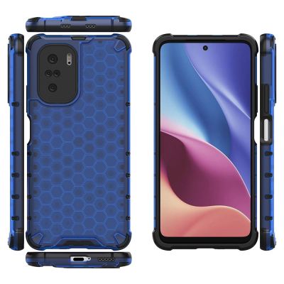 2. Honeycomb Handyhülle Schutzhülle mit TPU Rahmen für Xiaomi Redmi K40 Pro+ / K40 Pro / K40 / Poco F3 blau