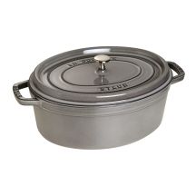 Ovaler gusseiserner Topf Staub – 8 l, Graphit