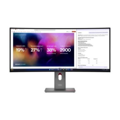 14. Lenovo ThinkVision P40WD-40 Computermonitor, 100,8 cm (39,7 Zoll), 5120 x 2160 Pixel, LCD, Schwarz