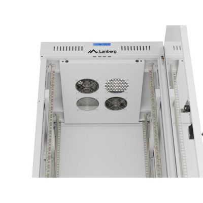 24. LANBERG Standschrank 19" 32U 600x600 Graue Glastür LCD (Flatpack) V2