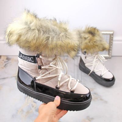 13. Plateau-Schneestiefel mit Schnürung und Fell Vinceza W JAN262 beige