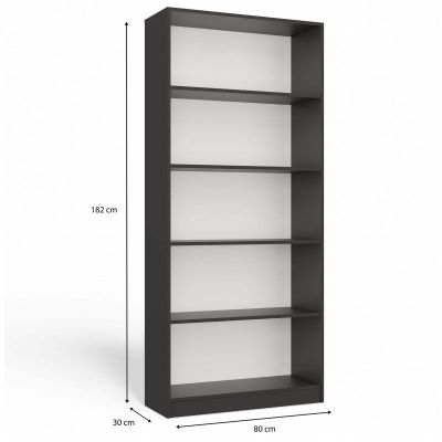 5. Bücherregal 80 cm Anthrazit