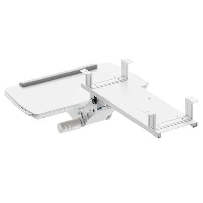4. Maclean Tastaturhalterung für unter den Schreibtisch, verstellbar, max. 5 kg, Weiß, MC-156 W