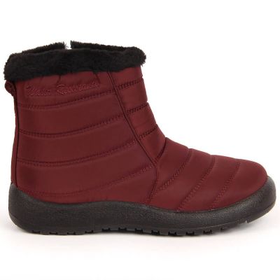 13. NEWS W EVE181C wasserdichte Schneestiefel mit Reißverschluss, Burgunderrot 