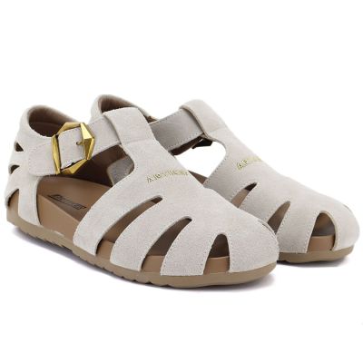 4. Beige Damen-Ledersandalen Artiker 58C0328
