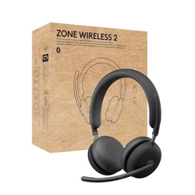 7. Logitech Zone Wireless 2 Headset, kabelgebunden & kabellos, Kopfbügel, Büro/Callcenter, USB Typ-C, Bluetooth, Graphit