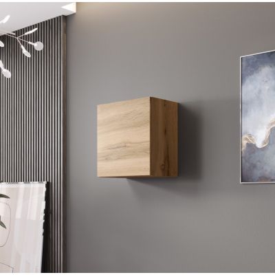 VIGO quadratische Vitrine 50/50/30 Eiche Wotan