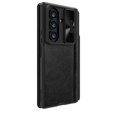 4. Nillkin Qin Pro Hülle für Samsung Galaxy Z Fold 7 mit S Pen Space – Schwarz