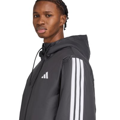 10. Herren adidas Essentials Climawarm 3-Streifen Isolierte Kapuzenjacke Schwarz JM4042