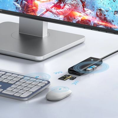 8. Orico PAPW3AT-U3 USB-Hub mit 4 Anschlüssen (3x USB-A 3.0) und microSD/SD-Kartenleser, 1,8 m Kabel, schwarz