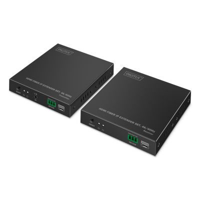 HDMI-Glasfaser-Extender 4K/60Hz über IP 1G oder bis zu 40 km/300 m, HDMI-Loop-Out, IR-Steuerung – Kit