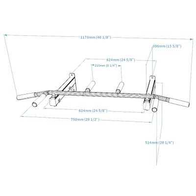 10. METALL-KLIMMZUGSTANGE ZUR FESTMONTAGE MIT 6 GRIFFEN BENCHK PB2W