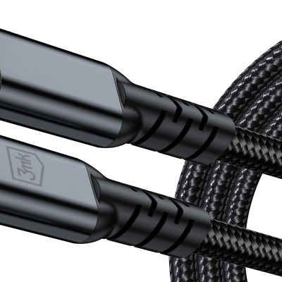 7. 3mk Hyper Cable N-SERIES Thunderbolt 4 USB-C / USB-C 1m 48V/5A 40Gb/s 240W 8K60Hz - schwarz