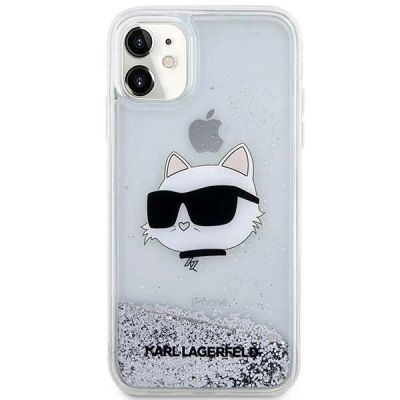 5. Karl Lagerfeld KLHCN61LNCHCS iPhone 11/ XR Silber/Silber Hardcase Glitter Choupette Head