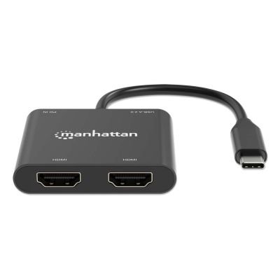 7. Manhattan 154321 Kabeladapter 0,15 m USB Typ-C 2 x HDMI Schwarz