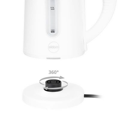 9. ELDOM Kabelloser Wasserkocher 185B TRIPO Weiß 1000W 0,8 L, BPA-frei, isoliert