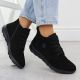 5. Damen-Lederstiefeletten aus schwarzem Veloursleder Rieker Z0022-00