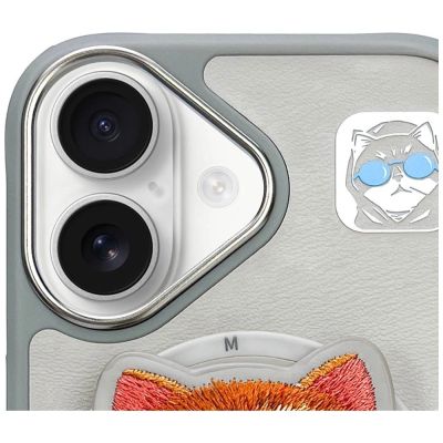 6. Nimmy Glasses Cool Cat MagSafe Case für iPhone 16 - Grau