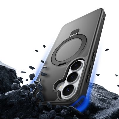 8. Dux Ducis Yind Samsung Galaxy S26 Hülle mit Ständer, kompatibel mit MagSafe – Schwarz