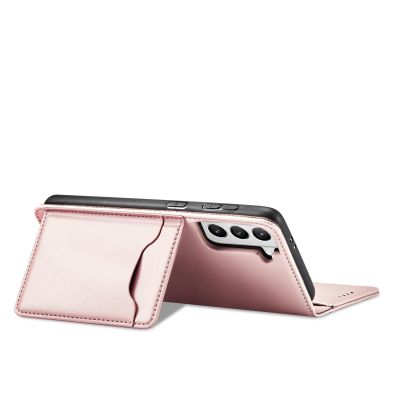 8. Magnet Kartenetui für Samsung Galaxy S22+ (S22 Plus) Etui Geldbörse Kartenhalter Pink