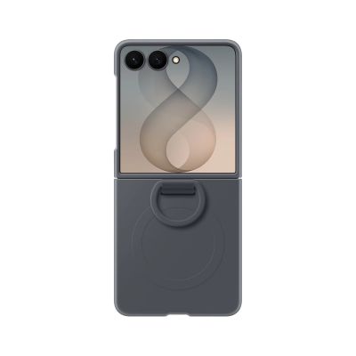 2. EF-EF776CBE Samsung Silikon-Magnethülle mit Ring für Galaxy Z Flip 8 Schwarz