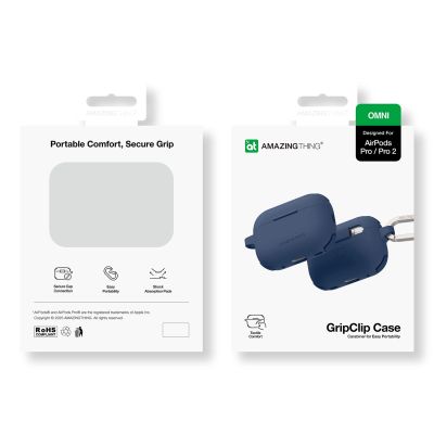4. AmazingThing Omni Case für AirPods Pro 2, Silikonhülle, Dunkelblau
