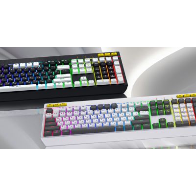 14. Hator Icefall weiße Membran-Gaming-Tastatur (schwarze und weiße Tasten)