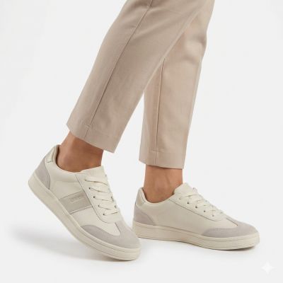 5. Beige Damen-Sneaker aus Leder, Big Star TT274155