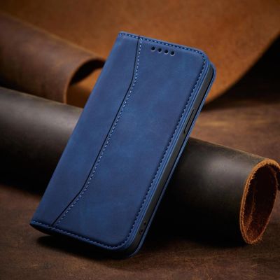 6. Magnet Fancy Case Hülle für iPhone 14 Pro Flip Cover Wallet Stand blau