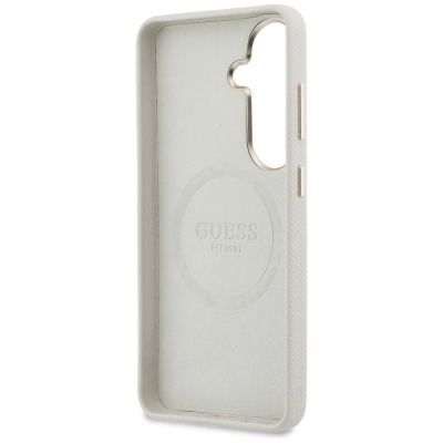 7. Guess Strass-Logo-Hülle mit rundem Logo für Samsung Galaxy S26+ - Beige