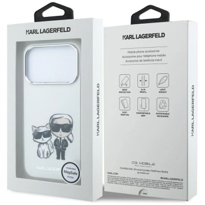 8. Karl Lagerfeld Smooth Karl & Choupette Bodies Sketch MagSafe Hülle für iPhone 18 Pro Max / 17 Pro Max Beige