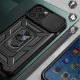6. Hybrid Armor Camshield Hülle für iPhone 14 Plus gepanzerte Hülle mit Kameraabdeckung blau