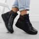 5. Schwarze Damen-Lederstiefeletten mit Keilabsatz Vinceza 39963