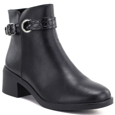 Schwarze Damen-Ankle-Boots aus Leder mit isolierter Sohle, Sergio Leone BT-25-S