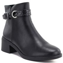 Schwarze Damen-Ankle-Boots aus Leder mit isolierter Sohle, Sergio Leone BT-25-S