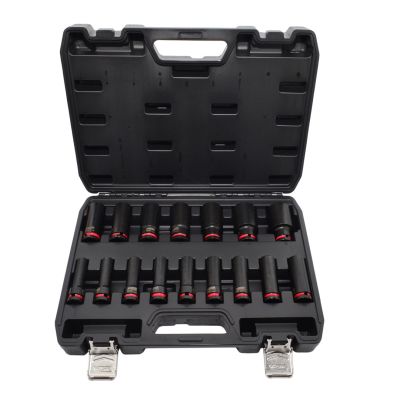 AWTOOLS Schlagschrauber-Steckschlüsselsatz 1/2" 16-teilig 10-32 mm LANG SCHWARZ