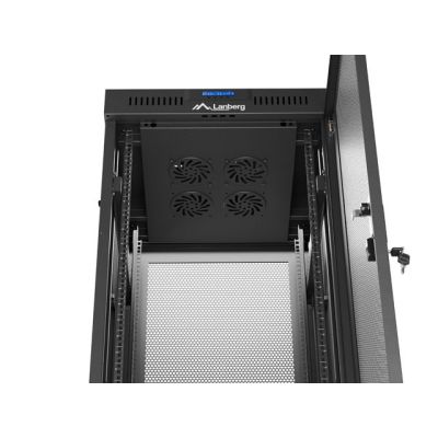 8. Stand-Rack-Schrank 19" 37U 600x600 schwarze perforierte Tür LCD LANBERG (flach verpackt)