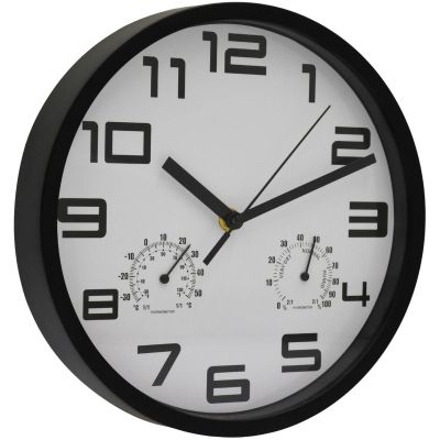 5. Wanduhr 25 cm mit Thermometer, weiß
