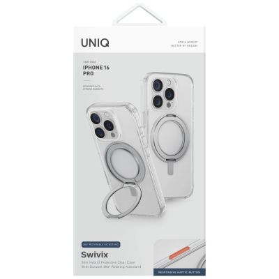 4. Uniq Swivix 360 Rotating Kickstand Case für iPhone 16 Pro - Transparent