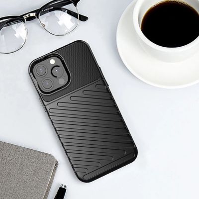 13. Thunder Case Flexibel Robuste Panzer Handyhülle TPU Schutzhülle für iPhone 13 Pro Max schwarz