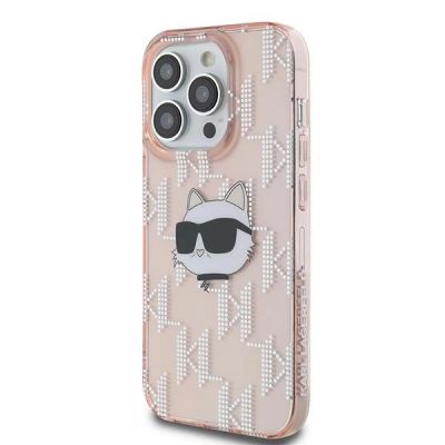 2. Karl Lagerfeld IML Choupette Head & Monogram Hülle für iPhone 14 Pro Max – Rosa