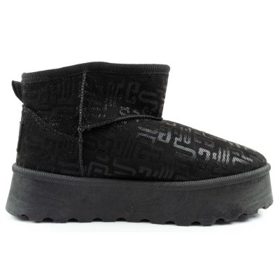 4. Lee Cooper Damen Winter Schneestiefel Modische Pelzgefütterte Stiefeletten Schwarz