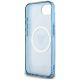 7. Guess IML Metal Glitter 4G Circle Triangle MagSafe Case für iPhone 16e - Blau