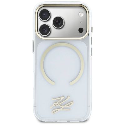 3. Karl Lagerfeld IML KL Script Logo MagSafe Hülle für iPhone 17 Pro Max – Transparent