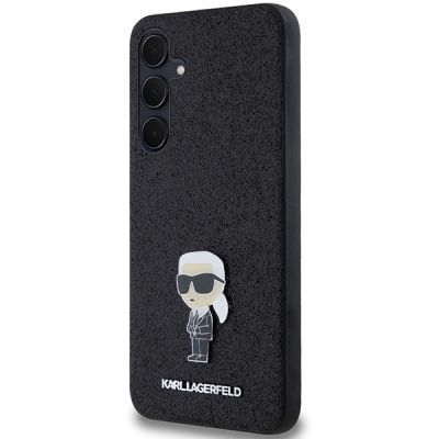 2. Karl Lagerfeld Fixed Glitter Ikonik Logo Metal Pin Hülle für Samsung Galaxy A55 – Schwarz