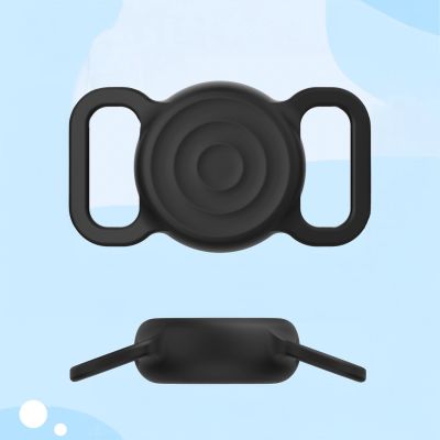 4. Wasserdichte AirTag-Silikonhülle für Hunde- oder Katzenhalsband – Schwarz