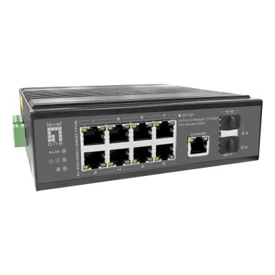 4. LevelOne IGP-1091 Managed L3 2,5G Ethernet (100/1000/2500) mit PoE-Unterstützung, Tisch-/Wandmontage, Schwarz