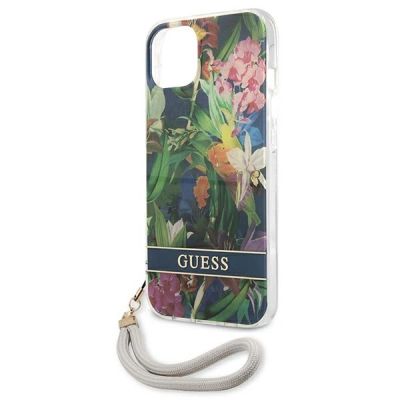 5. Guess GUHCP13SHFLSB iPhone 13 mini 5.4" blau/blaues Hardcase Flower Strap